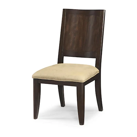 Contemporary Dining Side Chair with Cream Colored Upholstery